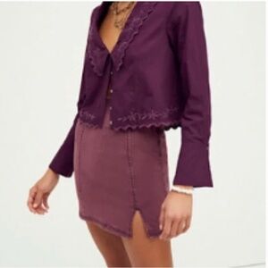 Free People Holding Onto A Dream Mini Skirt purple size 8